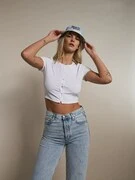 ABOUT YOU x Laura Giurcanu Póló 'Ina'  fehér termék 2. képe