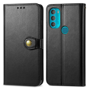 LEATHER BUCKLE Pénztárcahuzat Motorola Moto G71 5G fekete akciós termékkép 1