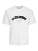 JACK & JONES Póló 'BRONX'  világos bézs / világos-rózsaszín / fekete / fehér termék 2. képe