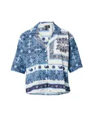VERO MODA Blúz 'VMMILAN OMIA'  tengerészkék / világoskék / fehér akciós termékkép 1