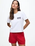 Pull&Bear Póló  sötétkék / piros / fehér termék 2. képe