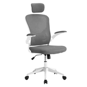 Ergonomikus irodai szék deréktámasszal, fejtámlával, szürke akciós termékkép 1