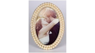 Esküvői gyöngyös ovális fotókeret 10x15 PEARL OVAL akciós termékkép 1