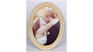 Esküvői gyöngyház ovális képkeret 13x18 PEARL akciós termékkép 1