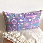 INDIÁNOS mexikói stílusú, Indiános bohém díszpárna, 30x40cm-es Pom-pommal, Mintás párnahuzat + belső párna akciós termékkép 1