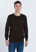 DENIM CULTURE Pulóver 'NARCISO'  sötét barna / fehér termék 2. képe