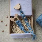 Blue Makramé Mini Box - Baba ajándékdoboz / Babaváró ajándék / Babalátogató ajándék akciós termékkép 1