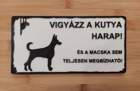 Harapós kutyára figyelmeztető tábla akciós termékkép 1