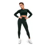 Női  leggings Boco Wear Bottle Green Cropped zöld XS/S termék 2. képe