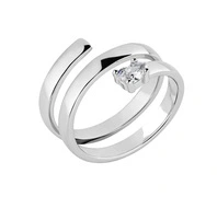 Preciosa Ezüst nyitott gyűrű cirkónium kövekkel Twist Drop Glamour 5423 00 56 mm akciós termékkép 1