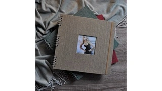Spirál fotóalbum 30x30/40 oldal CANVAS homok akciós termékkép 1