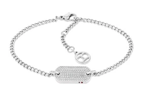 Tommy Hilfiger Női acél karkötő kristályokkal Dog Tag 2780863 akciós termékkép 1