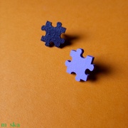Lila puzzle fa fülbevaló akciós termékkép 1